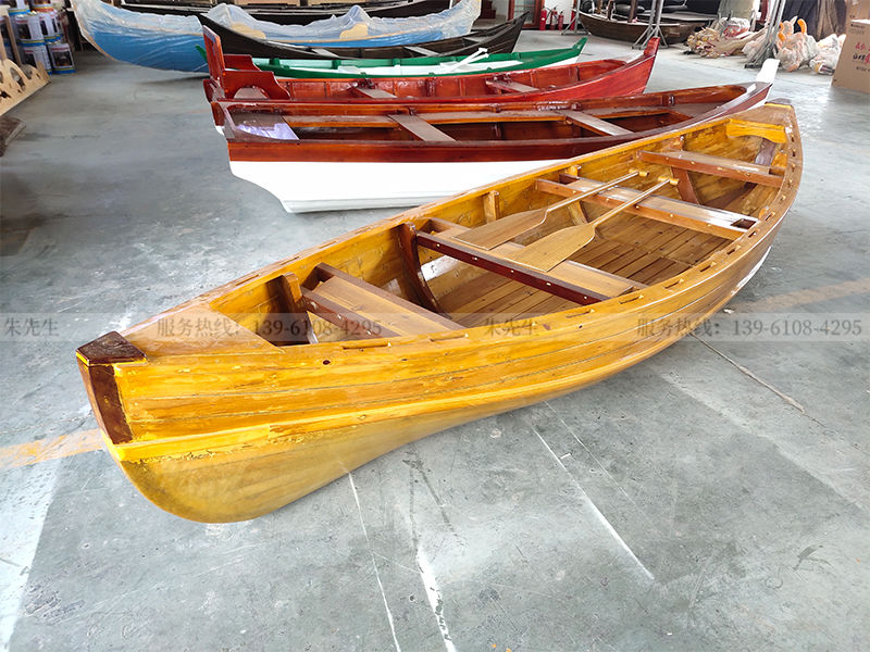 南通乐百年休闲手划船 装饰木船摆件模型欧式工艺尖头独木舟